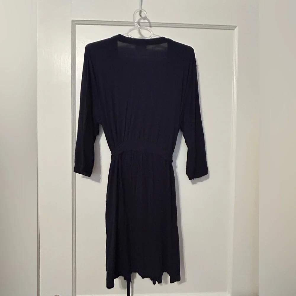 EUC Navy Viscose Robe - Picture 2 of 4
